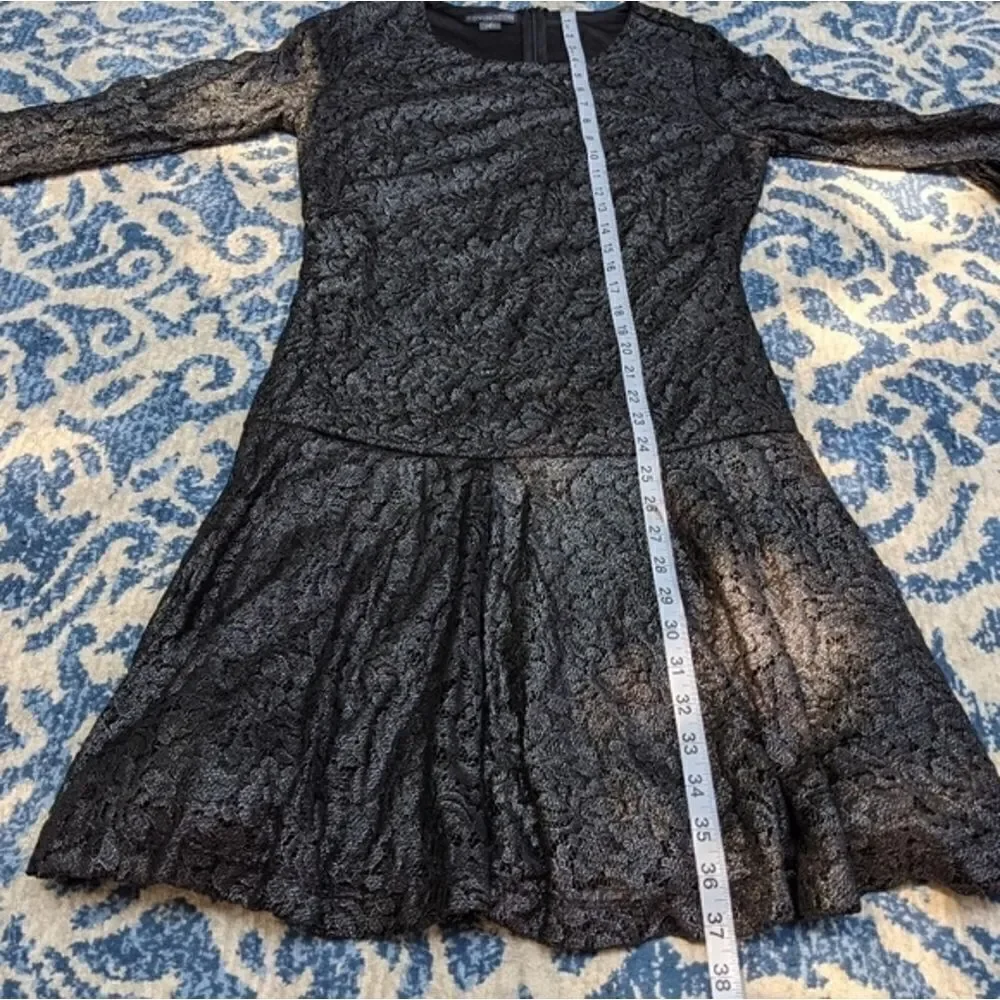 Black metallic lace Covington dress - Picture 8 of 8